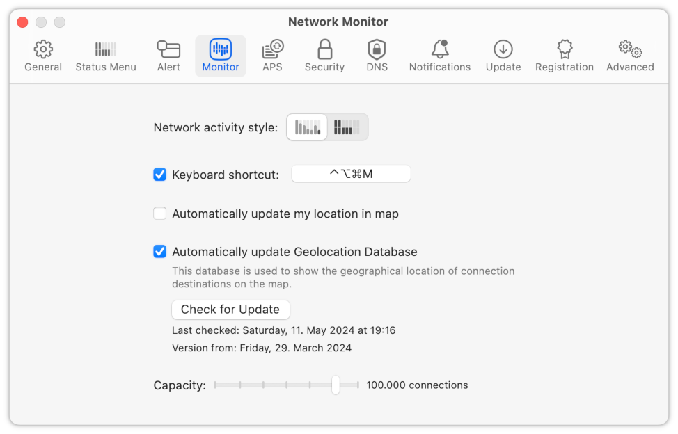 Network Monitor Settings