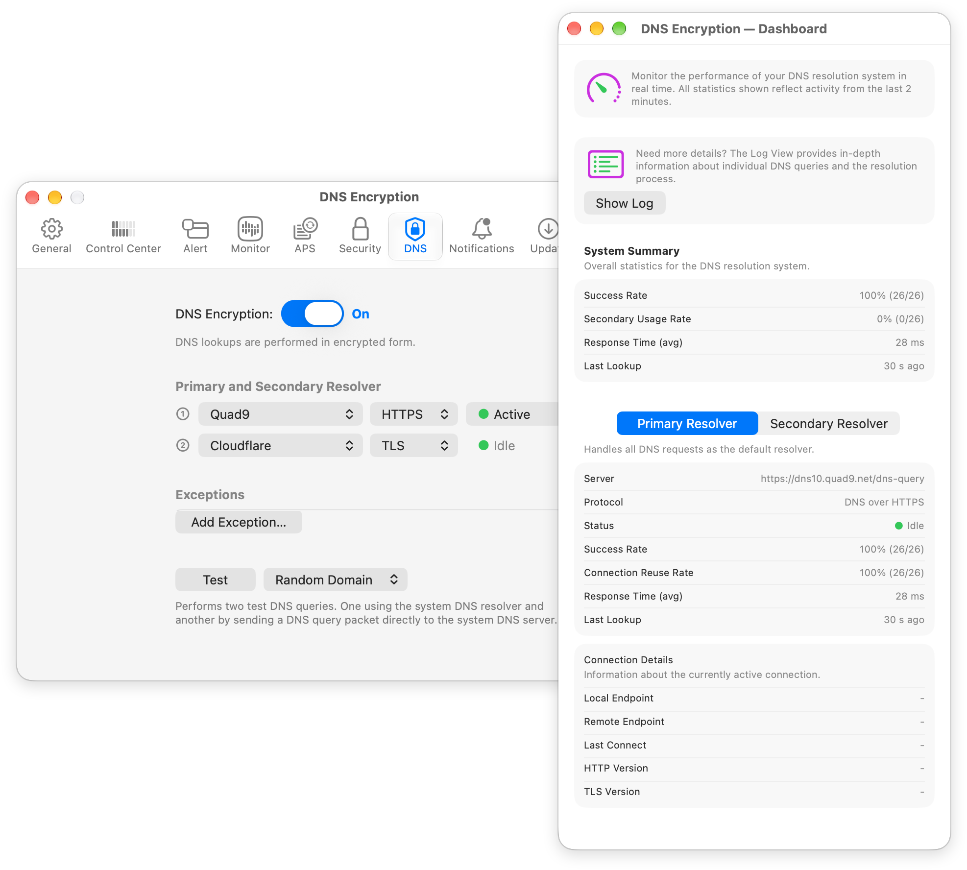 DNS Encryption Dashboard