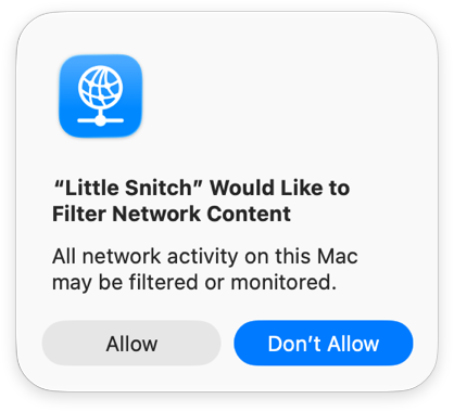 Agree to network filter