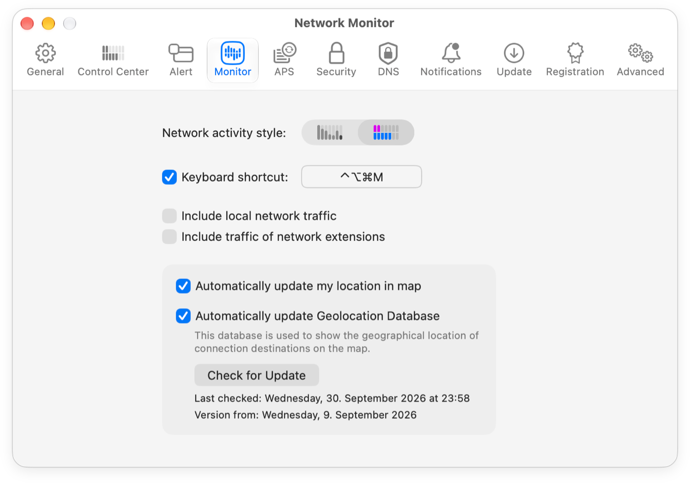 Network Monitor Settings
