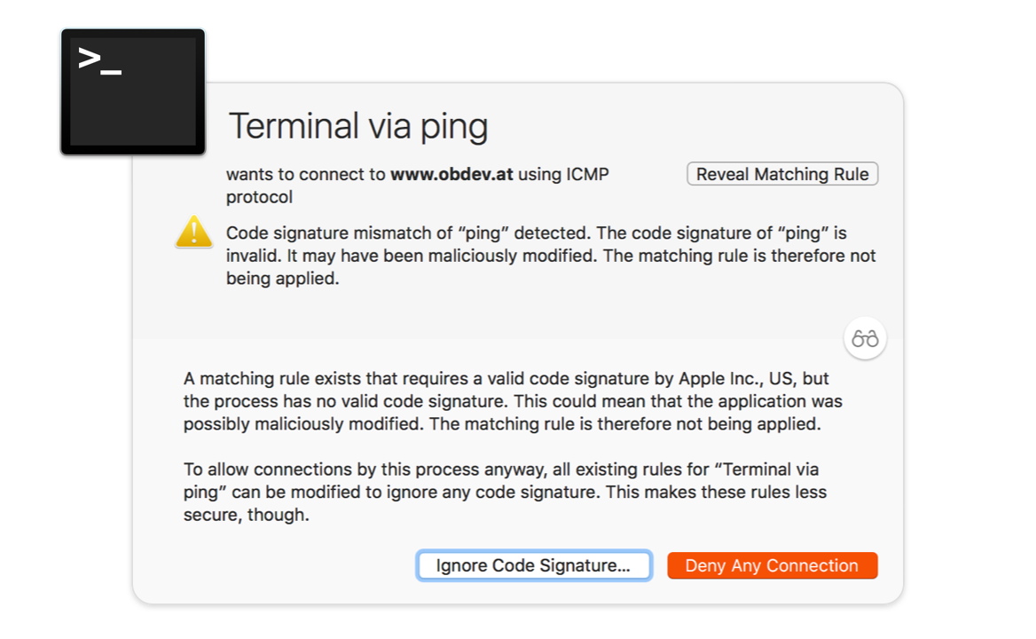 Code Signature Alert