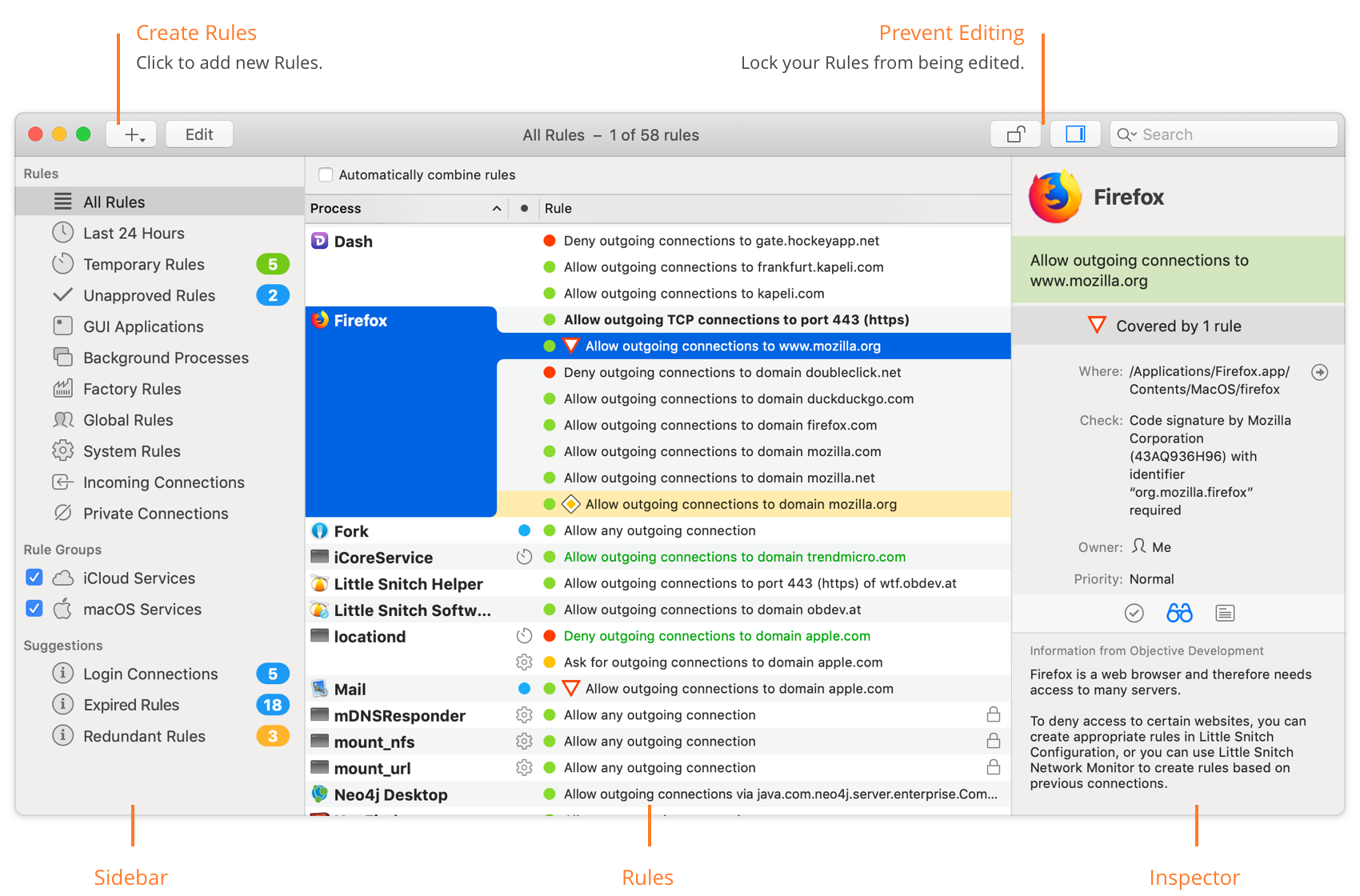 Little Snitch Configuration Main Window