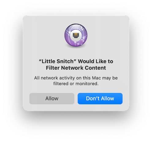 Agree to network filter