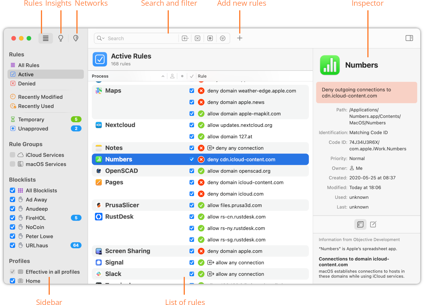 Little Snitch Configuration Main Window