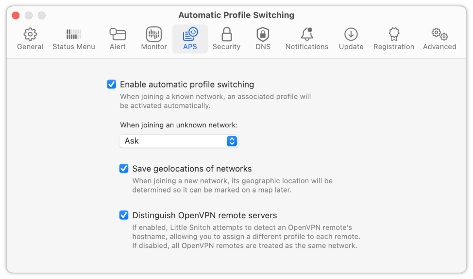 APS Settings