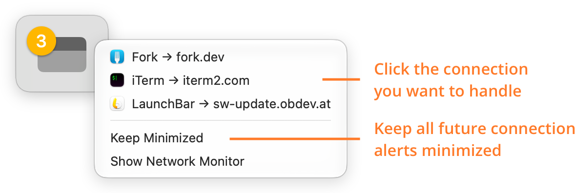 Minimized Alert Menu