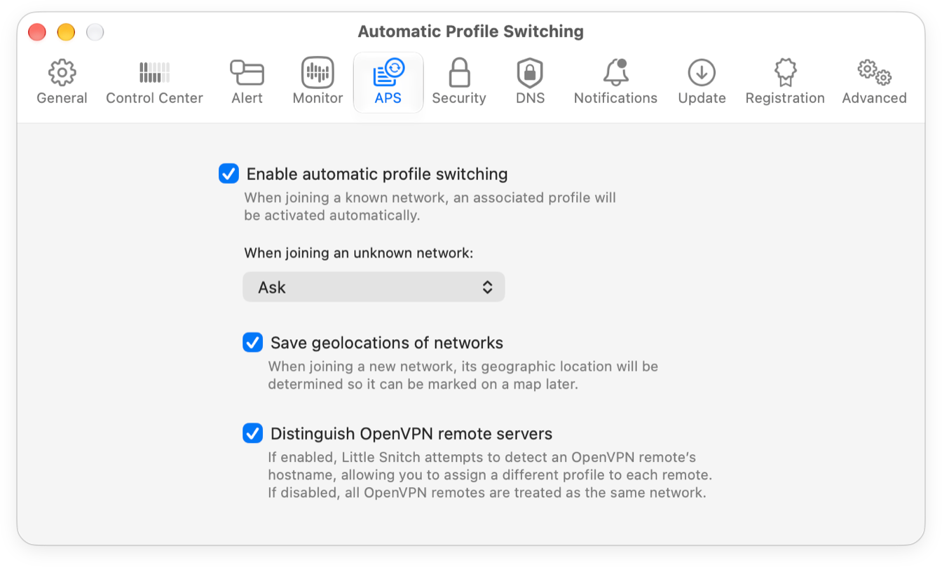 APS Settings