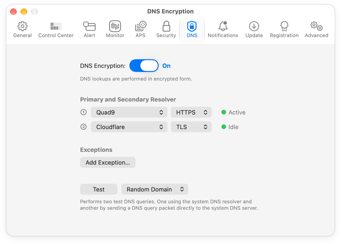 DNS Encryption Settings
