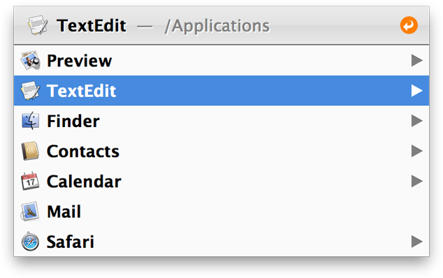 LaunchBar’s application switcher